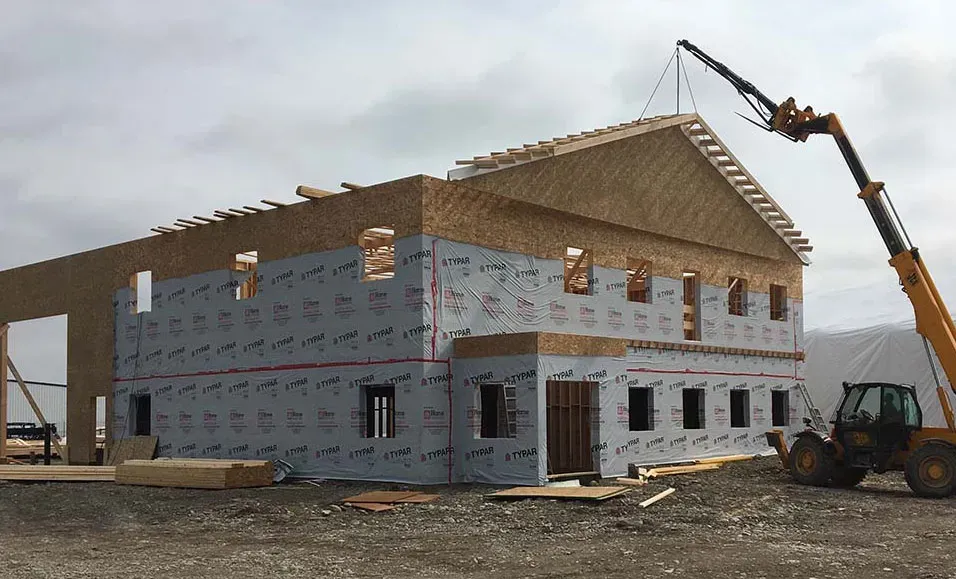 An industrial shop built by R&R Homebuilding Ltd.